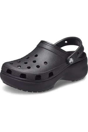 Crocs Womens Classic Platform Clog Clog, Black, 37/38 EU