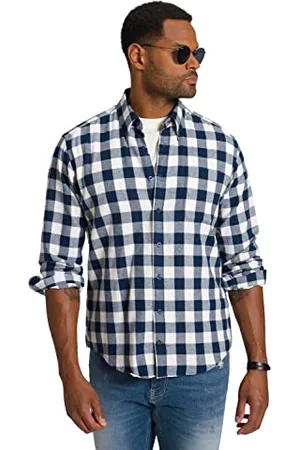 STHUGE Herren Karohemd 1/1, Mf, Kent, Rückenprint Hemd, , 5XL EU