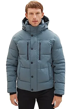 TOM TAILOR Herren 1038935 Winterjacke mit Abnehmbarer Kapuze, 32506-dusty Dark Teal, XL