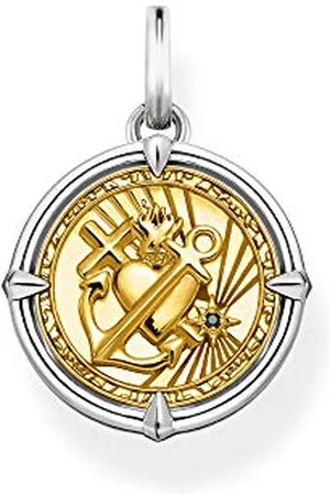 Thomas Sabo Unisex Anhänger Glaube Liebe Hoffnung Kreuz Herz Anker Gelbgold 925 Sterling Silber PE870-849-7