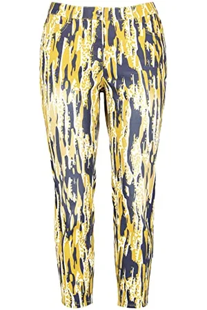 Samoon Damen 7/8 Jeans mit Print Betty Jeans Hose Freizeit verkürzt 7/8 Jeans Gemustert 7/8 Länge 54