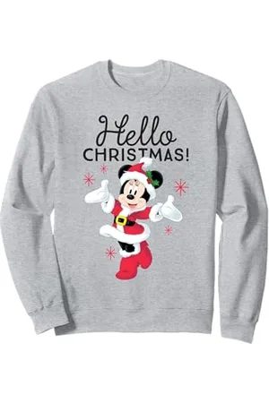 Disney Santa Minnie Mouse Hello Christmas Holiday , open , Sweatshirt , Langarm