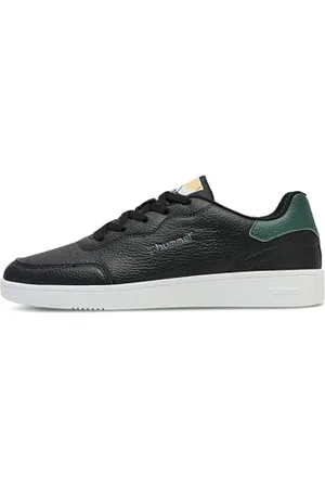 Hummel Unisex Match Point Sneaker, Black/Jungle Green, 38 EU