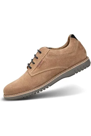 Bugatti Herren-Sandfarbene Wildlederschuhe mit minimalistischen Nähten, klassischer Silhouette, herausnehmbaren Memory-Foam-Einlegesohlen, Bequeme Smart-Casual-Schuhe 41 EU