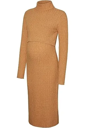 Mama;licious MAMA.LICIOUS Damen MLSUNIVA June L/S Knit MIDI Dress 2F Strickkleid, , Medium