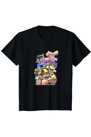 Paw Patrol Kinder : The Mighty Movie Neon Group Shot Poster T-Shirt