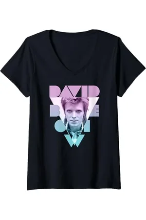 David Bowie Damen Art Deco Dreieck Fade Foto von David Gahr T-Shirt mit V-Ausschnitt