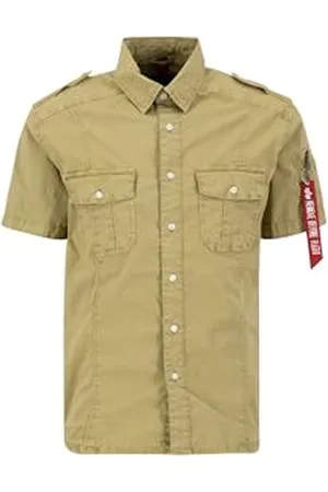 Alpha Industries Herren Basic Shirt Slim S Hemd, 01-Salbeigrün, XXL