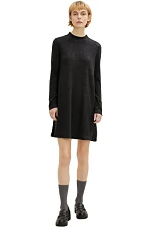 TOM TAILOR Damen Mini Strickkleid mit Stehkragen 1034281, , XS