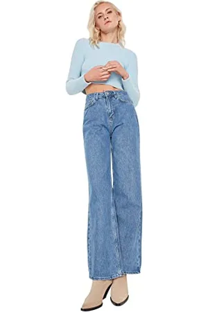 Trendyol Damen High Calf Wide Leg Jeans, , 40 EU