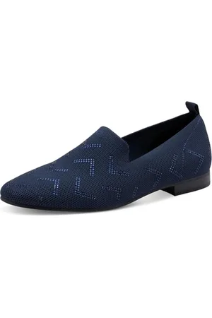 Marco Tozzi Damen Slipper mit Blockabsatz Runde Spitze, Blau , 36 EU
