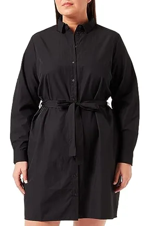 Pieces® Damen Pcnika Ls Shirt Tie Dress Noos Bc Qx, , 50 Große Größen