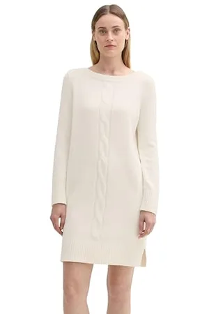 TOM TAILOR Damen Strickkleid mit Zopfmuster, , 38