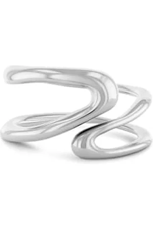 Calvin Klein Hängende Ohrringe und Offener Ring für Damen Kollektion CK STATEMENT LINKS aus Edelstahl