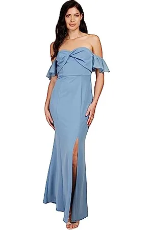 Little Mistress Damen Stahl Bardot Maxi Brautjungfernkleid, , 40