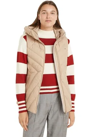 Tommy Hilfiger Damen Weste Chevron Vest Steppweste mit Kapuze, , M