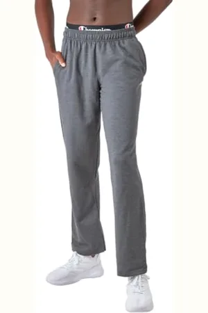 Champion Herren Powerblend fleece broek met open onderkant Hose, Dunkelgrau, S EU
