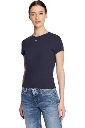 Tommy Hilfiger Damen TJW BBY Essential Rib SS DW0DW14876 Kurzarm Strickoberteile, , L