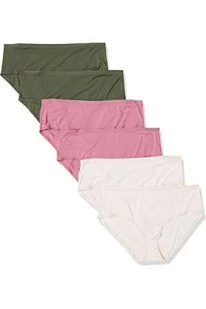 Amazon Damen Unterwäsche mit mittelhohem Bund (in Übergröße erhältlich), 6er-Pack, , XXL Große Größen