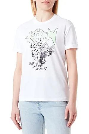 Replay Damen T-Shirt Kurzarm aus Jersey, (Weiß), L