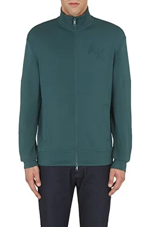 Armani Exchange Herren Geprägtes Logo auf der Vorderseite, mit Reißverschluss und Vordertaschen. Cardigan Sweater, , XXL