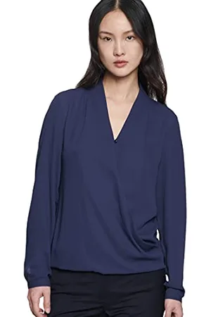 Seidensticker Damen Fashion 1/1-LANG-122645 Bluse, Blau (Blue 19), 34