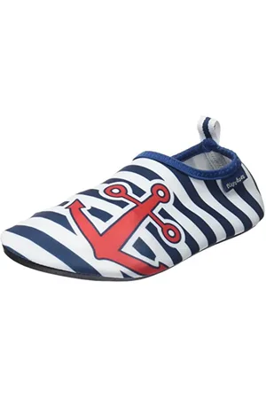 Playshoes Barfuß Badeslipper Aqua-Schuhe, Marine Weiß , 28/29 EU