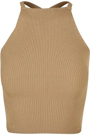 Urban classics Damen TB6022-Ladies Rib Knit Crossed Back Top Trägershirt/Cami Shirt, , XXL