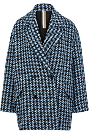 HUGO BOSS Damen C Caluna1 Zweireihiger Mantel mit Hahnentritt-Muster Gemustert 46