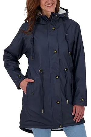 DEPROC-Active Deproc Active Damen Friesennerz Regenmantel Kapuze Wasserdicht Wetterfest Windbreaker Übergangsjacke #ankerglutliebe Regenjacke, , 46