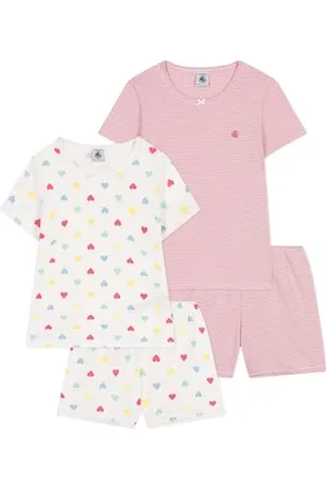 Petit Bateau Mädchen A0D6P Pyjama, , 3 Jahre (2er Pack)