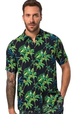 JP 1880 Herren Hemd, Kent, Boxy-fit, Floral, Viscose, 1/2, , 5XL EU