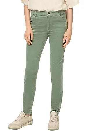 QS by s.Oliver Damen Hose lang, Slim Fit Green 32