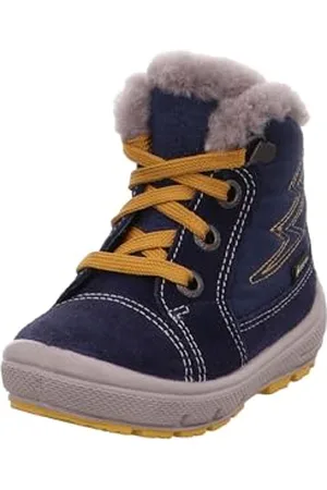 Superfit Baby Jungen GROOVY Lammfell-Futter Schneestiefel, Blau (BLAU/GELB 8000), 19 EU