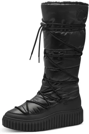 QS by s.Oliver Damen Schnürstiefel ohne Absatz Wasserabweisend Vegan, (Black), 38 EU