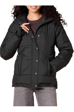 Amazon Damen Schwerer, Gesteppter, Langärmliger Puffermantel Mit Kapuze (Erhältlich in Übergröße), , XXL