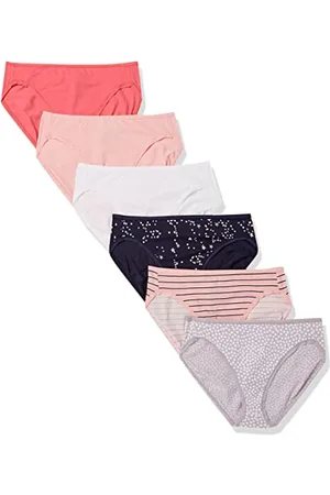 Amazon Damen Slip aus Baumwolle mit hohem Beinschnitt (in Übergröße erhältlich), 6er-Pack, , 42