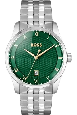HUGO BOSS Uhr mit DREI-Zeiger-Quarzwerk für Herren Kollektion Principle mit Silbernes Edelstahlarmband - 1514124