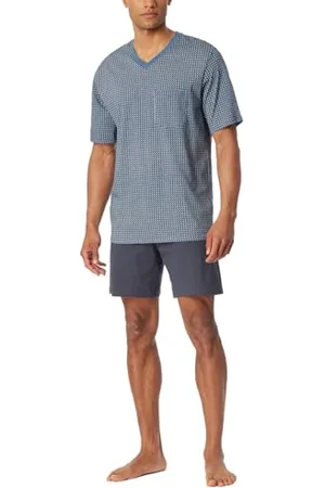 Schiesser Herren Schlafanzug kurz V-Ausschnitt-Comfort Nightwear Pyjamaset, , 54