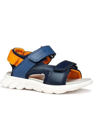 Geox J AIRADYUM BO Sandal, Navy/Orange, 35 EU