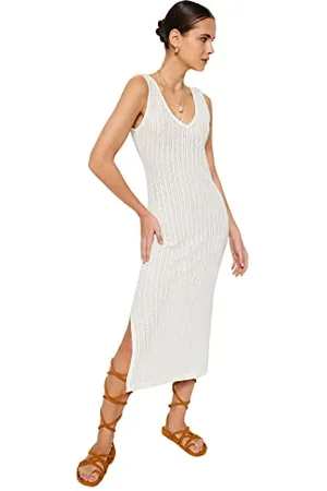 Trendyol Damen Women Knitwear Dress Shift Regular Fit Strickkleid, , S