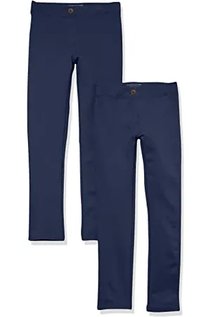 Amazon Mädchen Uniform-Hose aus Pontestrick mit schmaler Passform, 2er-Pack, , 5 Jahre