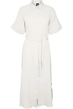 VERO MODA Damen Vmnatali Nia 2/4 Calf Shirt Dress WVN Kleid, , M EU