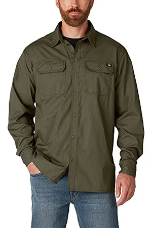 Dickies Herren Flex Denim Long Sleeve Shirt Hemd mit Button-Down-Kragen, , Mittel