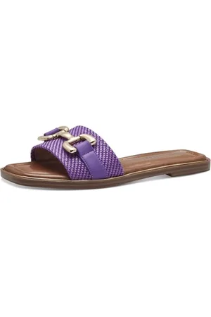 Tamaris Damen Mules Pantoletten Textil Blockabsatz Sommer; /lila; 37 EU