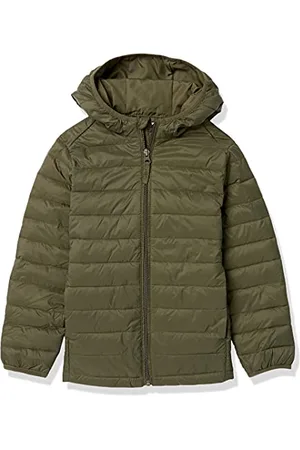 Amazon Jungen Leichte, Wasserabweisende, verstaubare Kapuzenjacke, , 11-12 Jahre
