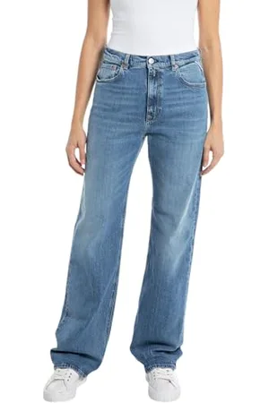 Replay Damen Jeans Laelj Wide Leg Fit Rose Label, (Blau), 31W / 32L