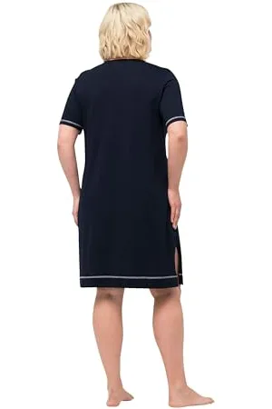 Ulla Popken Damen Bigshirt Summer Delights 830083 Nachthemd, , 50/52