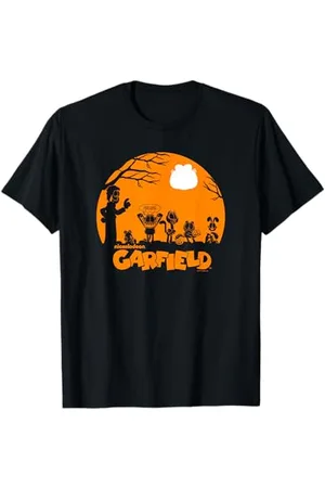 Garfield Halloween Group Shot Nighttime Spooky Silhouette T-Shirt