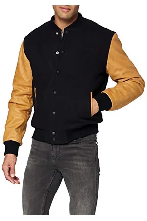 Schott NYC Herren LCUSA Lederjacke, Navy/Cognac, XXX-Large